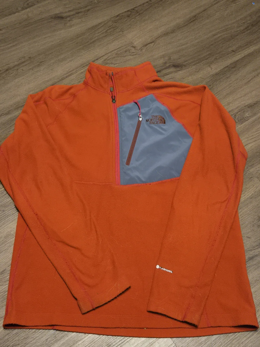 The North Face Two-Tone Fleece Jacket - Gray & Orange Size Medium